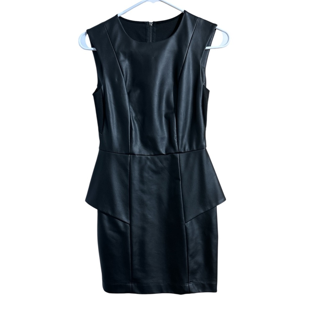 BCBGeneration Black Faux Leather Mini Dress